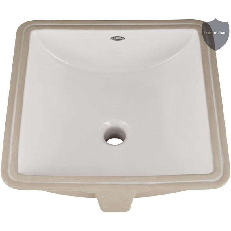 Menggutong 13.5'' Vitreous China Rectangular Undermount Bathroom Sink
